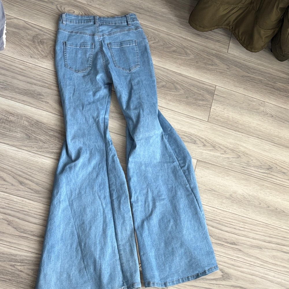The Coolest Bell Bottom Lace-Up Denim Pants - Picture 6 of 7